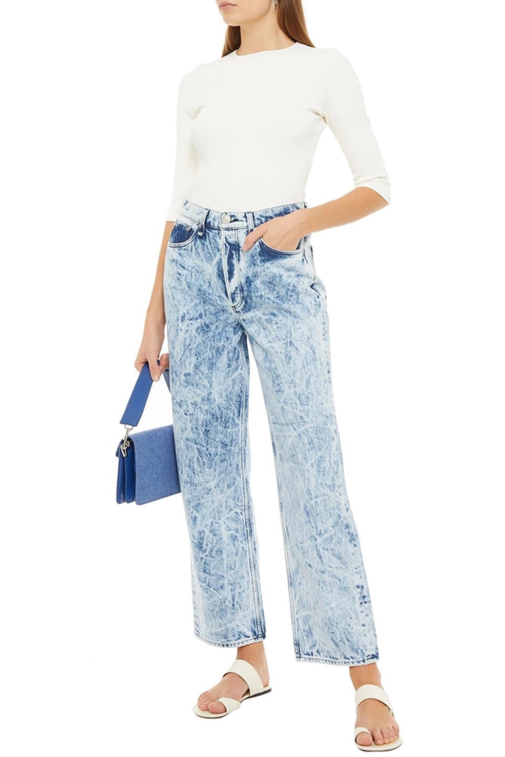 Ruth Bleached High-rise Straight-leg Jeans In Light Denim Product Image