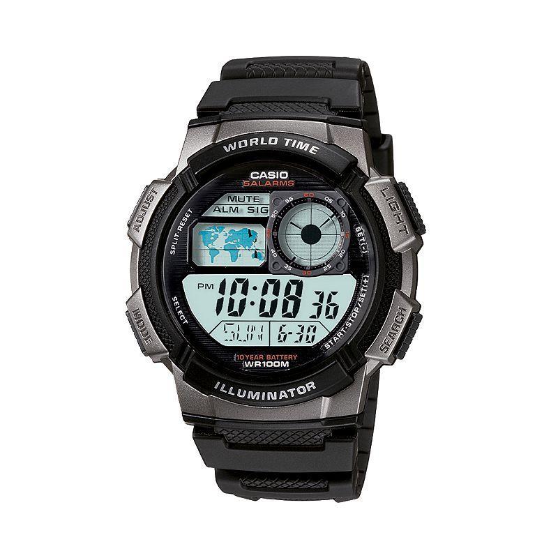 Casio Mens Digital Black Resin Strap Watch 43.7mm Product Image