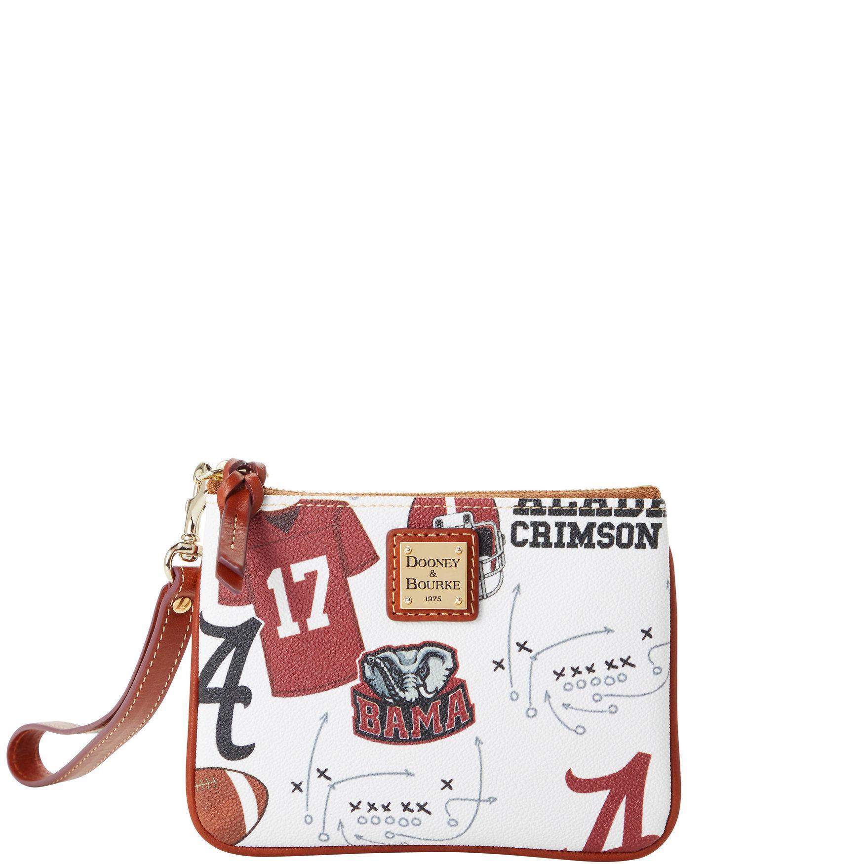 Dooney & Bourke Womens Collegiate University of Alabama Stadium Coated Cotton Wristlet in White Multi Product Image