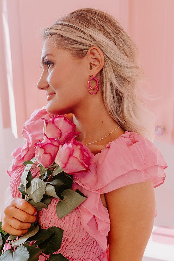 Reserved For Fun Earrings In Hot Pink Product Image