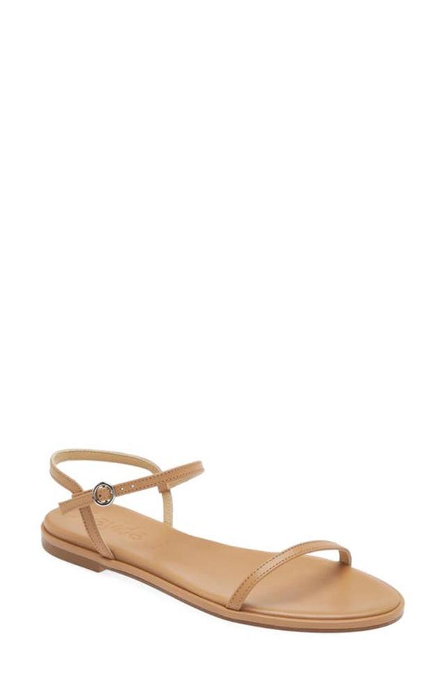 Nettie Leather Sandals In Beige Product Image