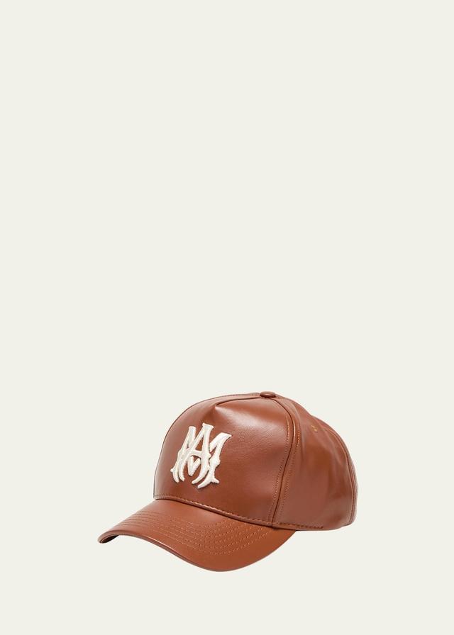 Mens Leather MA Baseball Hat Product Image