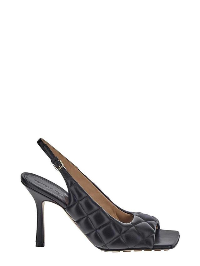 BOTTEGA VENETA Padded Lambskin Slingback Sandals In Black Product Image