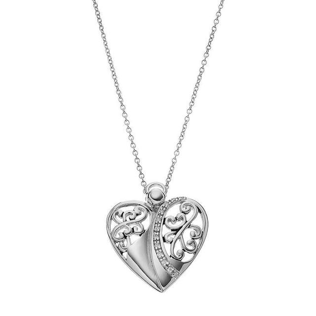 Sentimental Expressions Sterling Silver Cubic Zirconia Angel of Love Necklace, Womens White Product Image