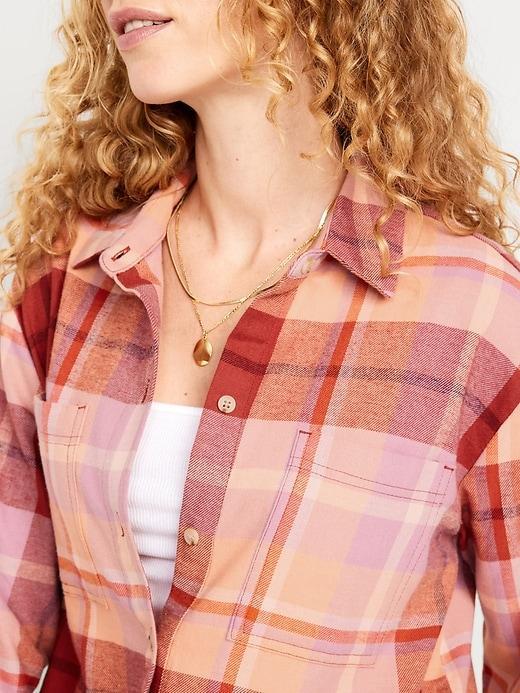 Button-Down Flannel Tunic Product Image