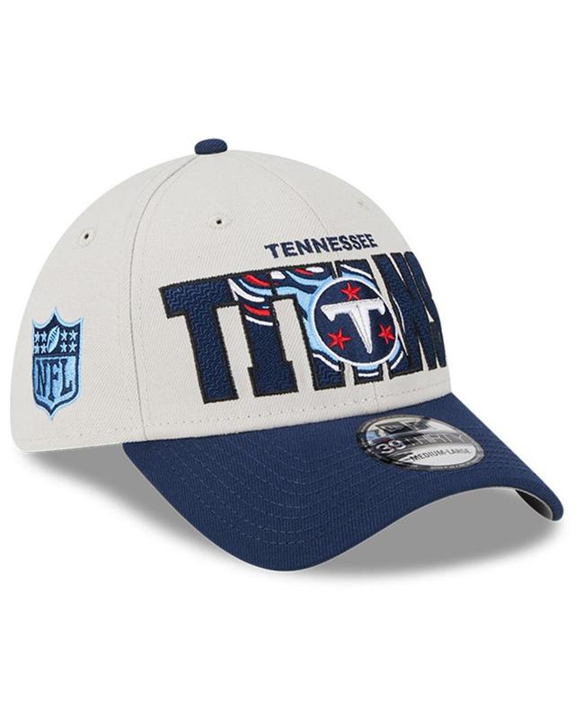 Mens New Era Stone/Navy Tennessee Titans 2023 NFL Draft 39THIRTY Flex Hat Product Image