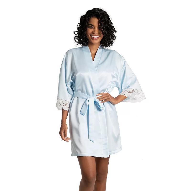 Womens Lilac+London Satin Wrapper Robe Product Image