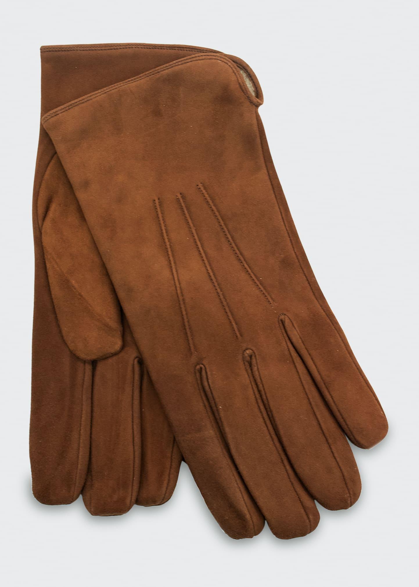 Mens Cashmere-Lined Suede Gloves Product Image