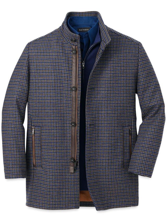 Wool Blend Check Carcoat - Multi Product Image