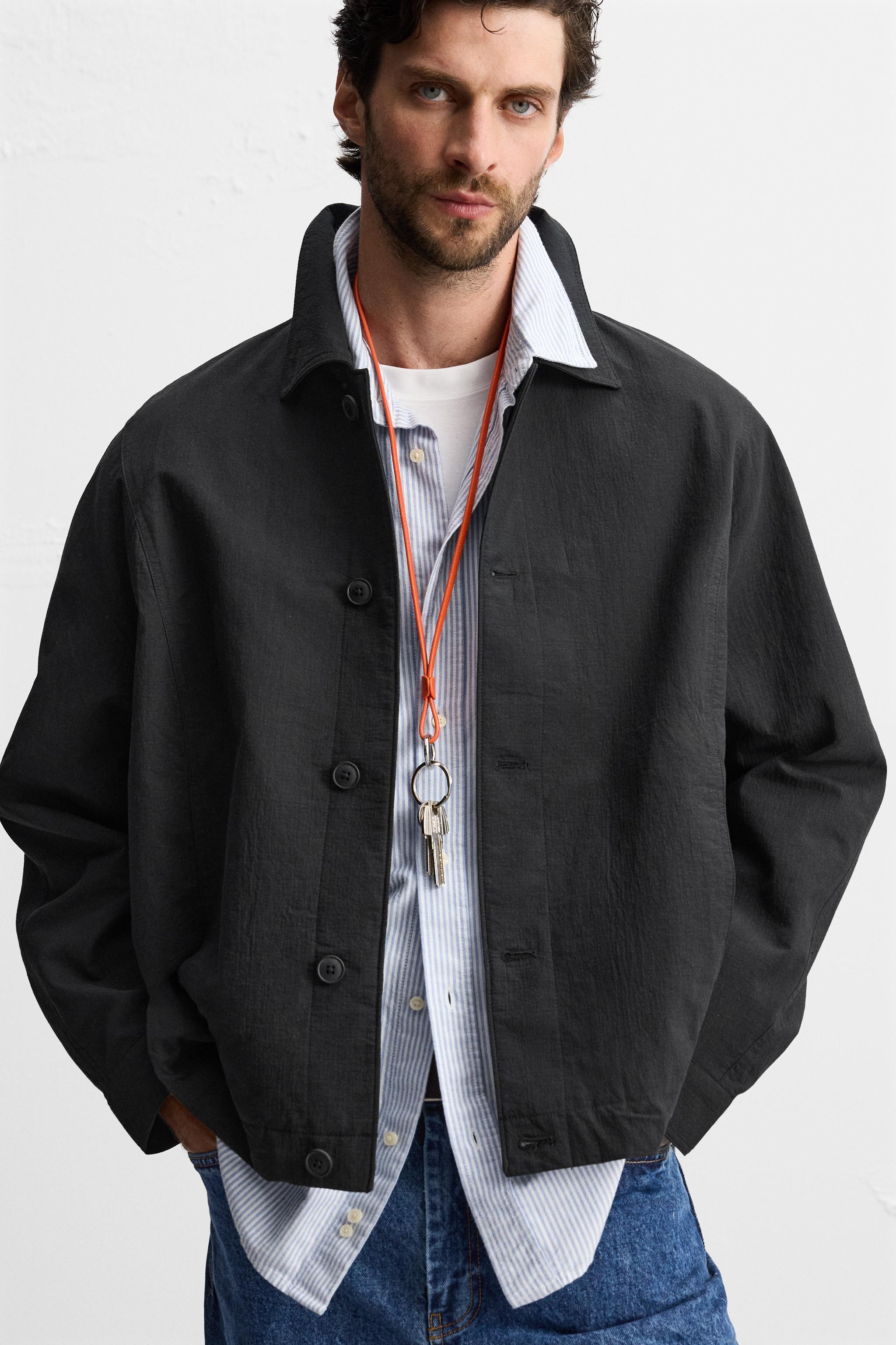 BOXY FIT TEXTURED JACKET Product Image