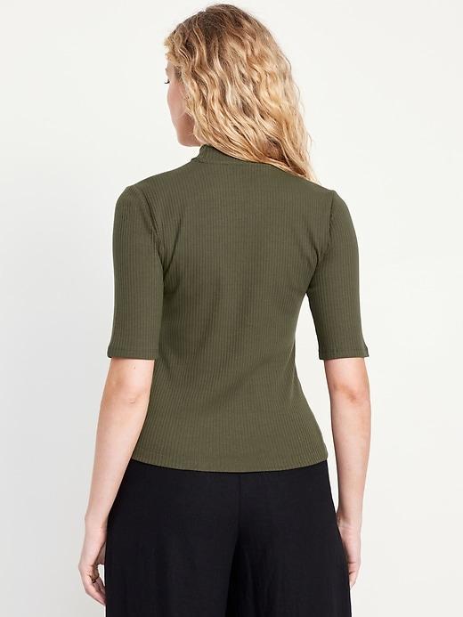 Ribbed Mock-Neck Top Product Image