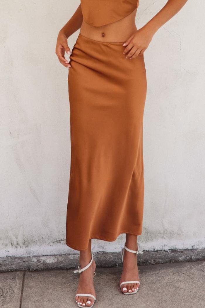 Satin Midi Skirt product image