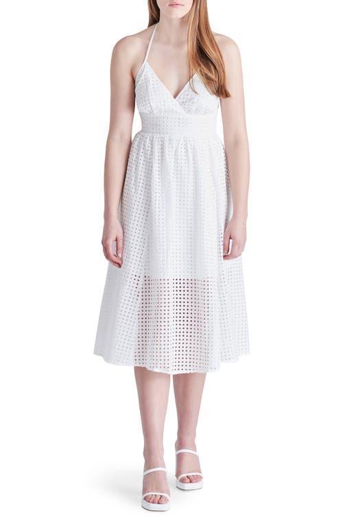 Steve Madden Denise Eyelet Cotton Halter Midi Dress Product Image