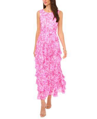 Women's Floral Ruffled Tiered Maxi Dress Product Image