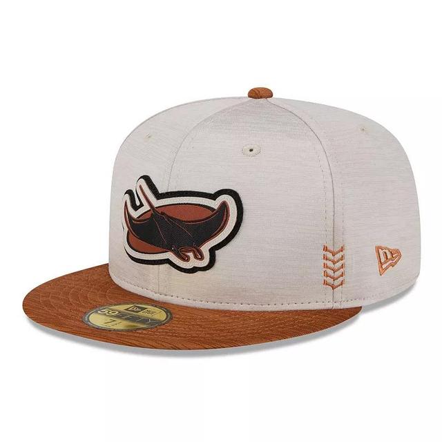 Mens New Era Stone/Brown Tampa Bay Rays 2024 Clubhouse 59FIFTY Fitted Hat Product Image