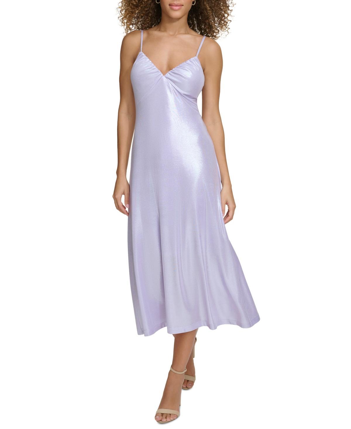 Siena Womens Liquid-Knit V-Neck Midi Slip Dress Product Image