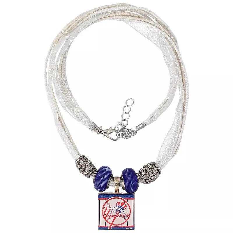 New York Yankees WinCraft Womens Top Hat Tier LifeTiles Ribbon Necklace with Beads, Team Product Image