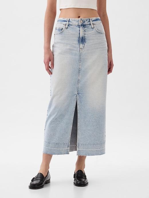 Denim Midi Skirt Product Image