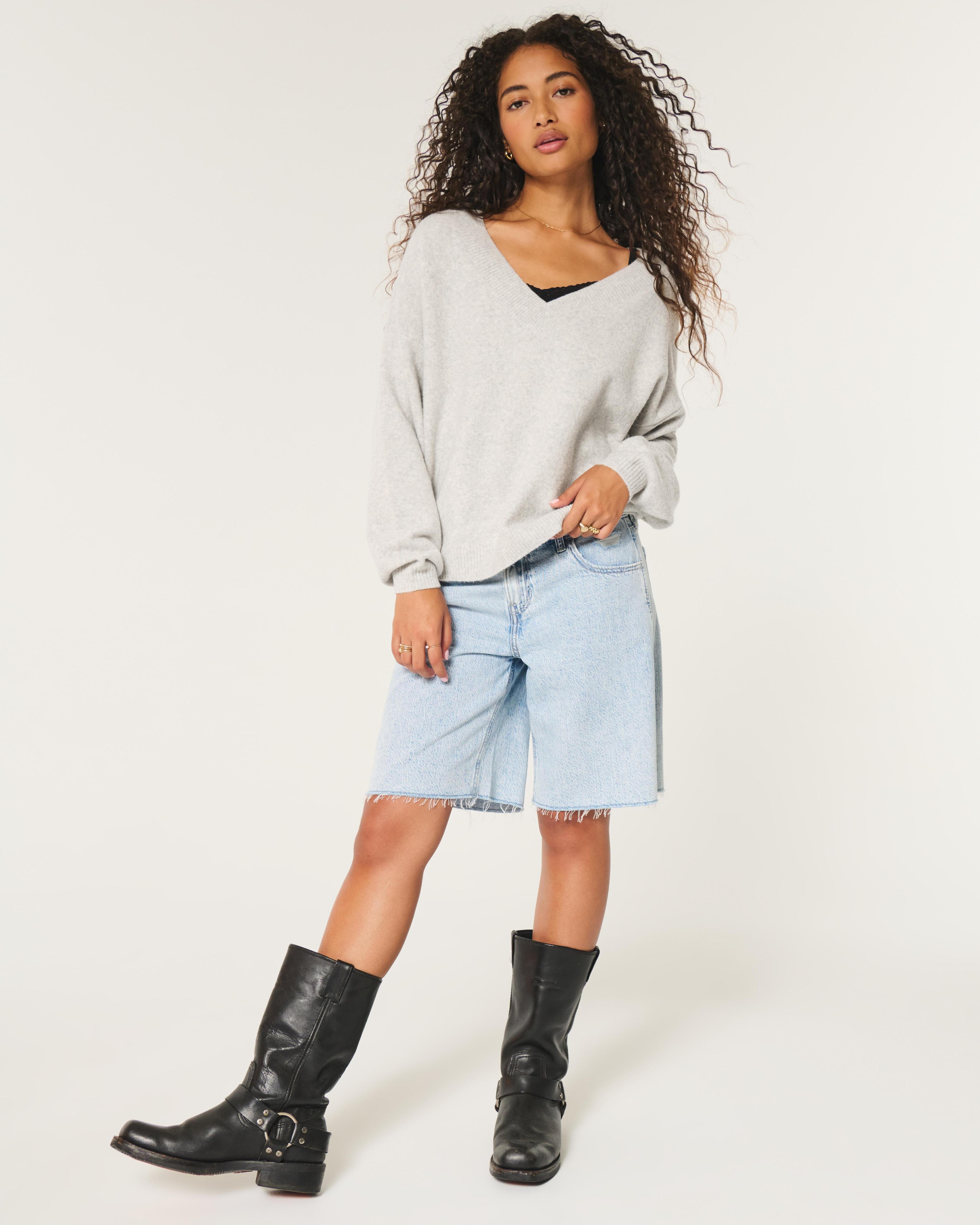 Hollister Comfy Cloud Oversized V-Neck Sweater Product Image