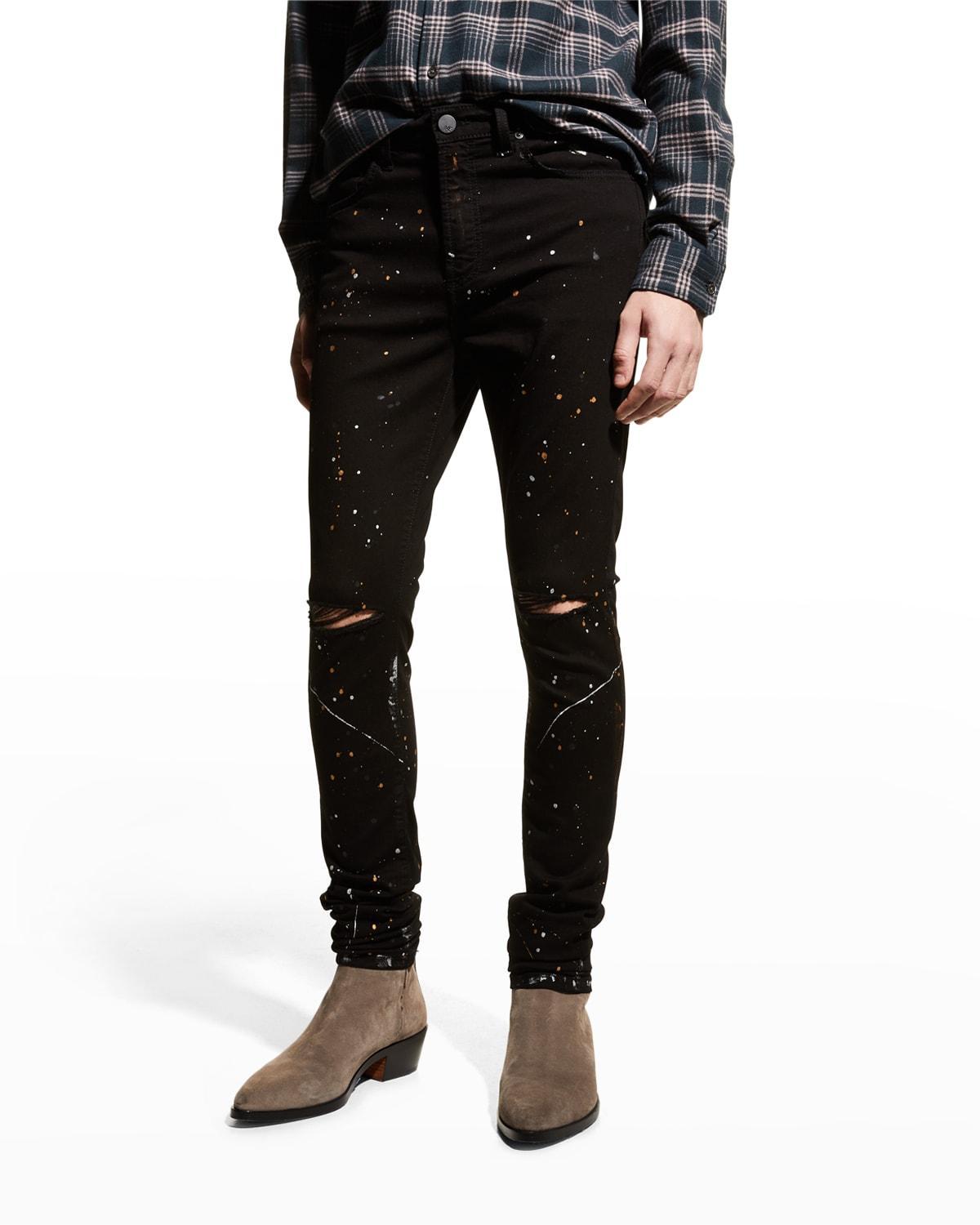 Mens Soho Distressed Noir Denim Pants Product Image