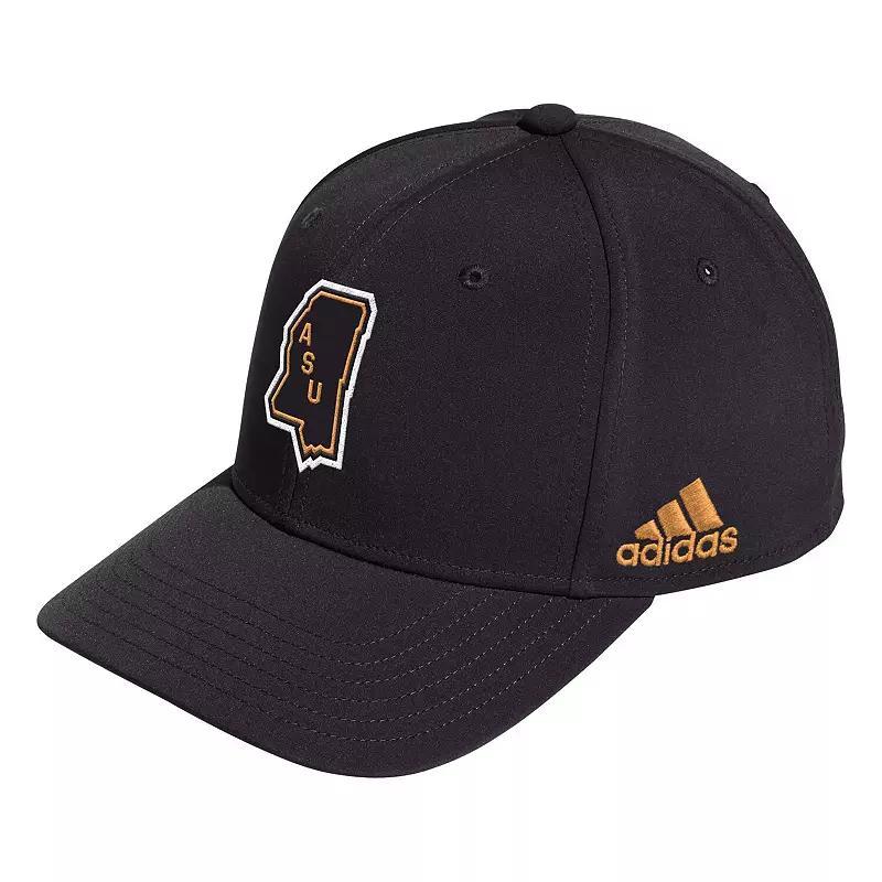 Mens adidas Black Alcorn State Braves State Snapback Hat Product Image