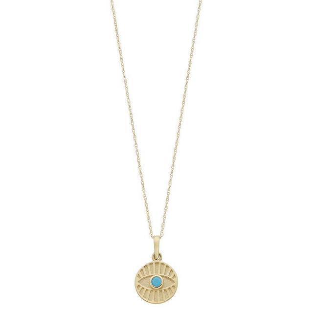 Au Naturale 14k Gold Evil Eye Turquoise Necklace, Womens Yellow Product Image