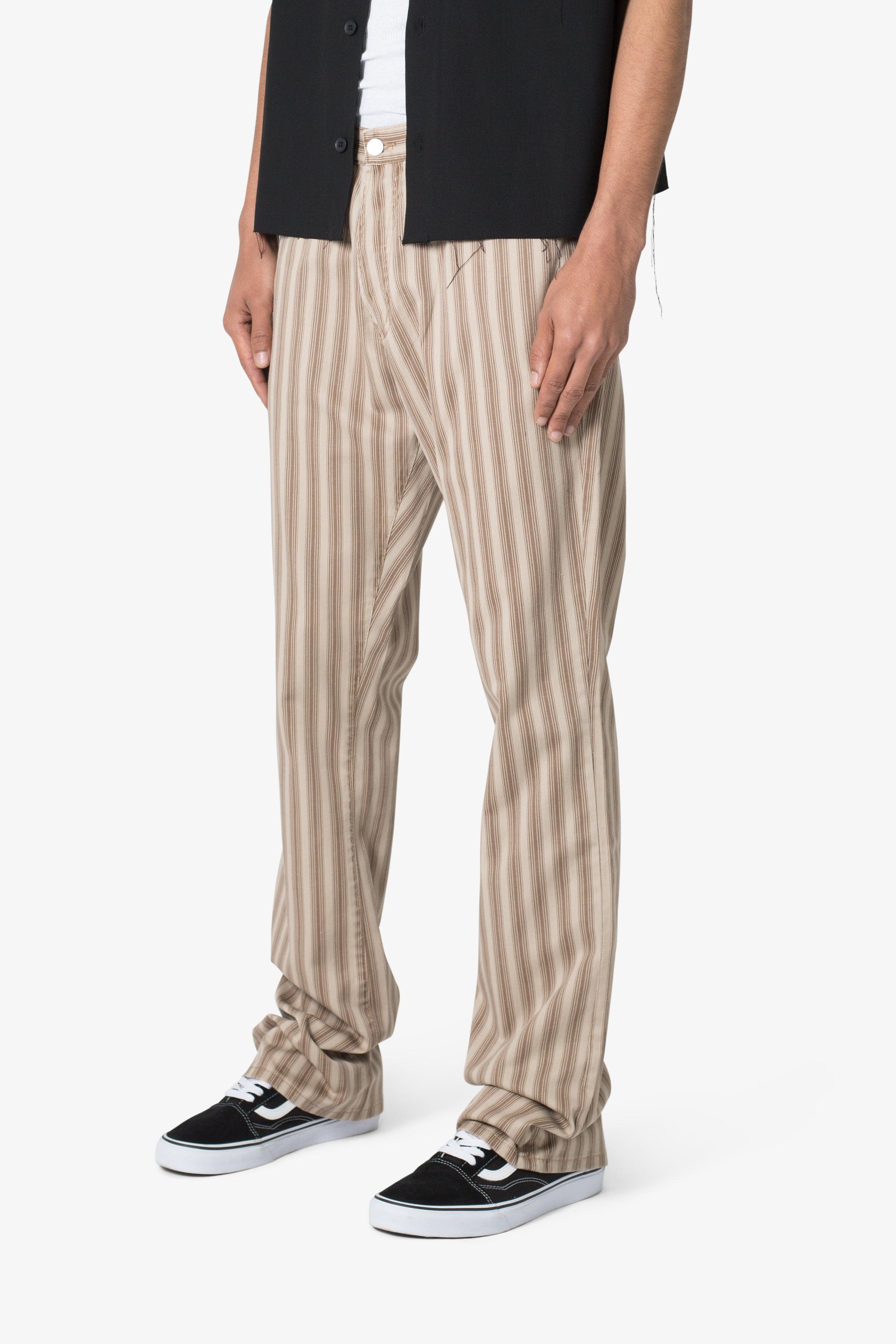 Striped Flare Pants - Brown Product Image