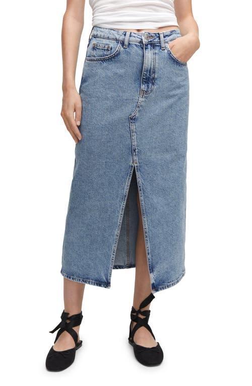 MANGO Denim Midi Skirt Product Image