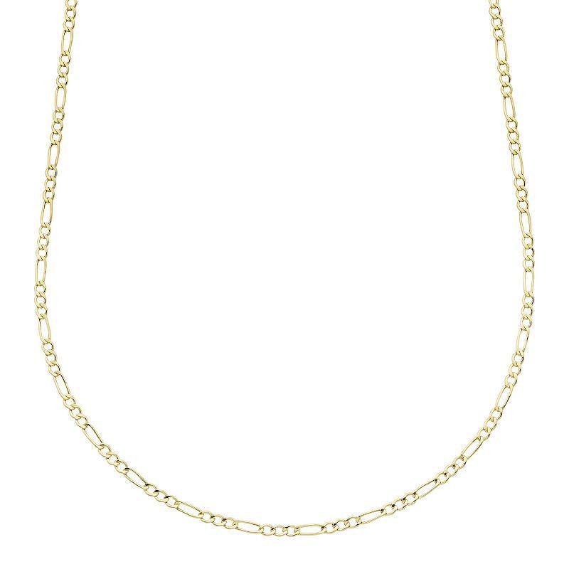 Theia Sky 14k Gold 2 mm Figaro Chain Necklace, Womens Product Image