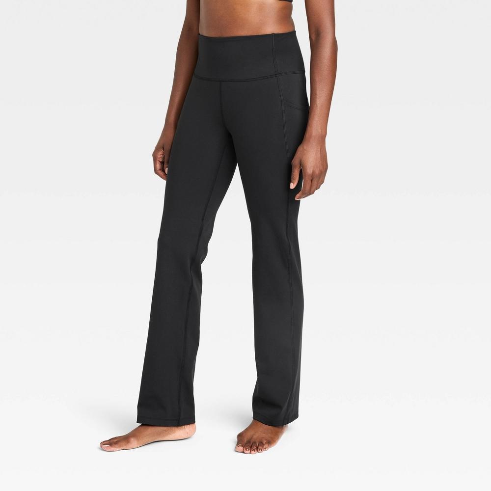 Womens Brushed Sculpt Pocket Straight Leg Pants - All In Motion Black XS Product Image