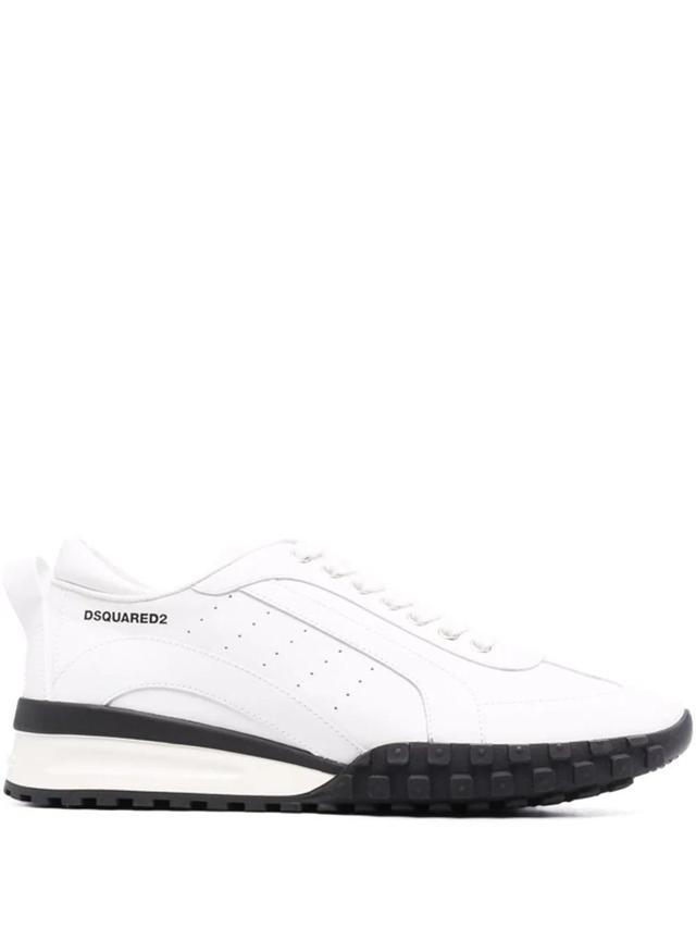 DSQUARED2 Leather Low-top Trainers In Bianco Product Image