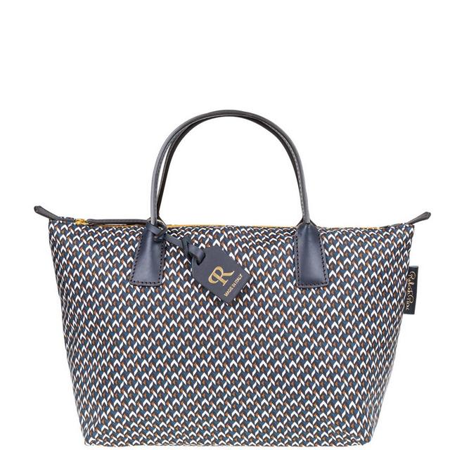 Dooney & Bourke Womens Roberta Pieri Tatami Classic Small Robertina Fabric Tote Shopping Bag in Midnight Blue Product Image