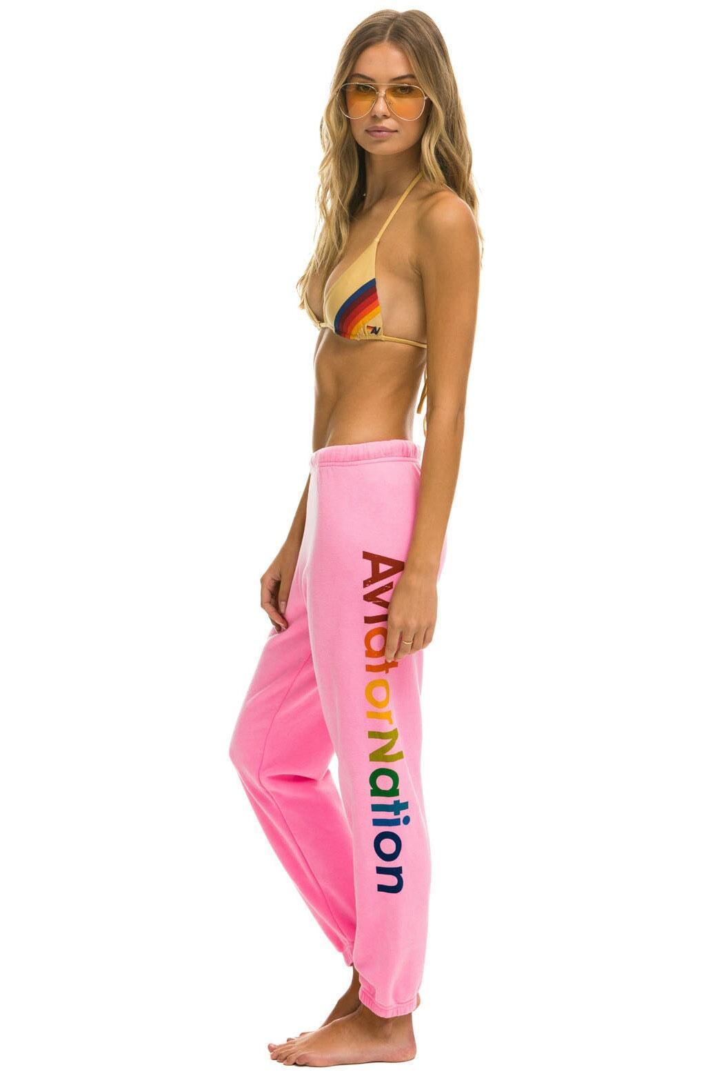 AVIATOR NATION MIAMI SWEATPANTS - NEON PINK Female Product Image