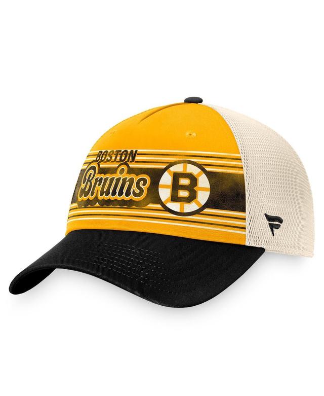 Mens Fanatics Gold Distressed Boston Bruins Heritage Vintage-Like Trucker Adjustable Hat - Gold Product Image