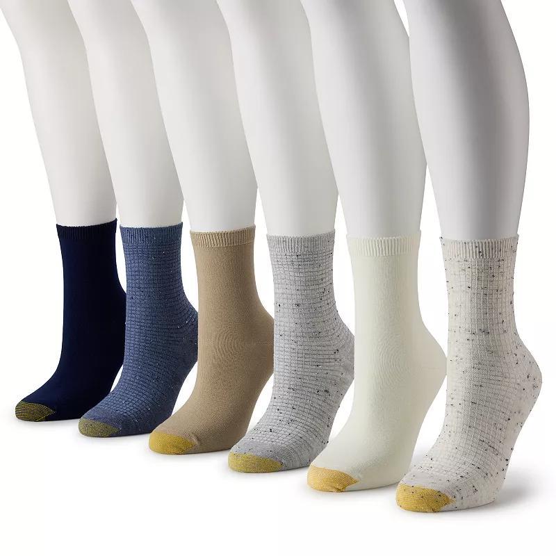 Womens GOLDTOE 6-Pack Waffle Knit Crew Socks Product Image