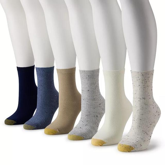 Womens GOLDTOE 6-Pack Waffle Knit Crew Socks Product Image