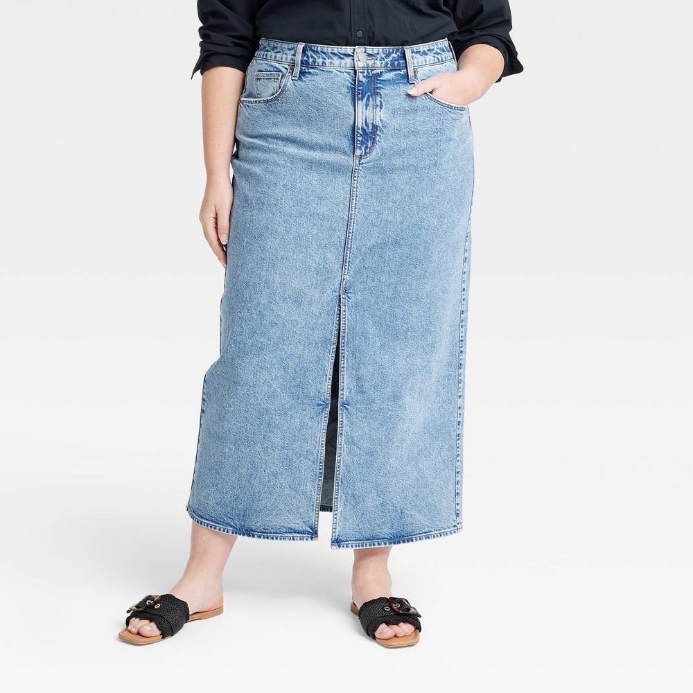 Womens Maxi Skirt - Universal Thread Medium Wash 24 Product Image