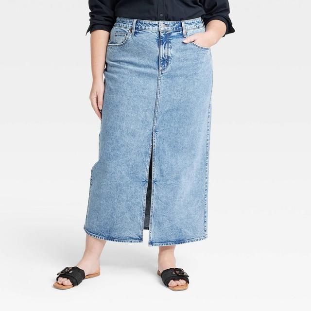 Womens Denim Maxi Skirt - Universal Thread Medium Wash 17 Product Image