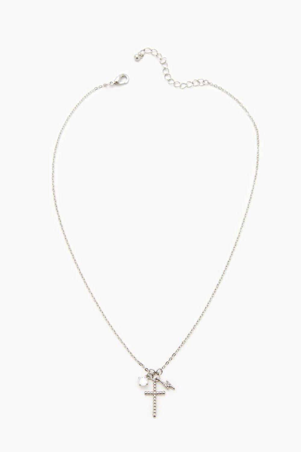 CZ Cross Charm Necklace | Forever 21 Product Image