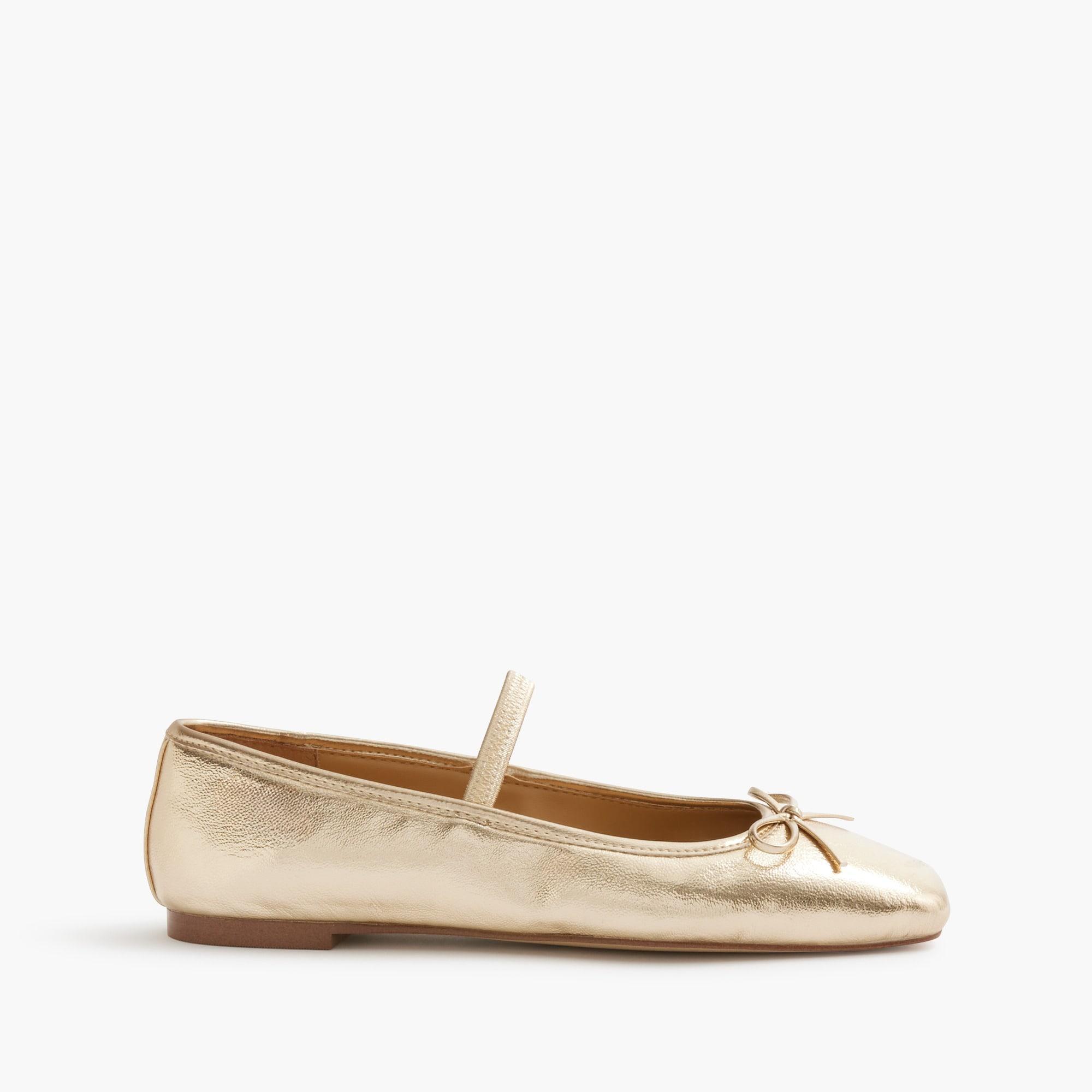 Square-toe ballet flats with strap Product Image