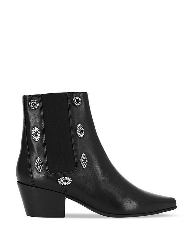 The Kooples Womens Pointed Toe Decorated Stretch Block Heel Chelsea Boots Product Image