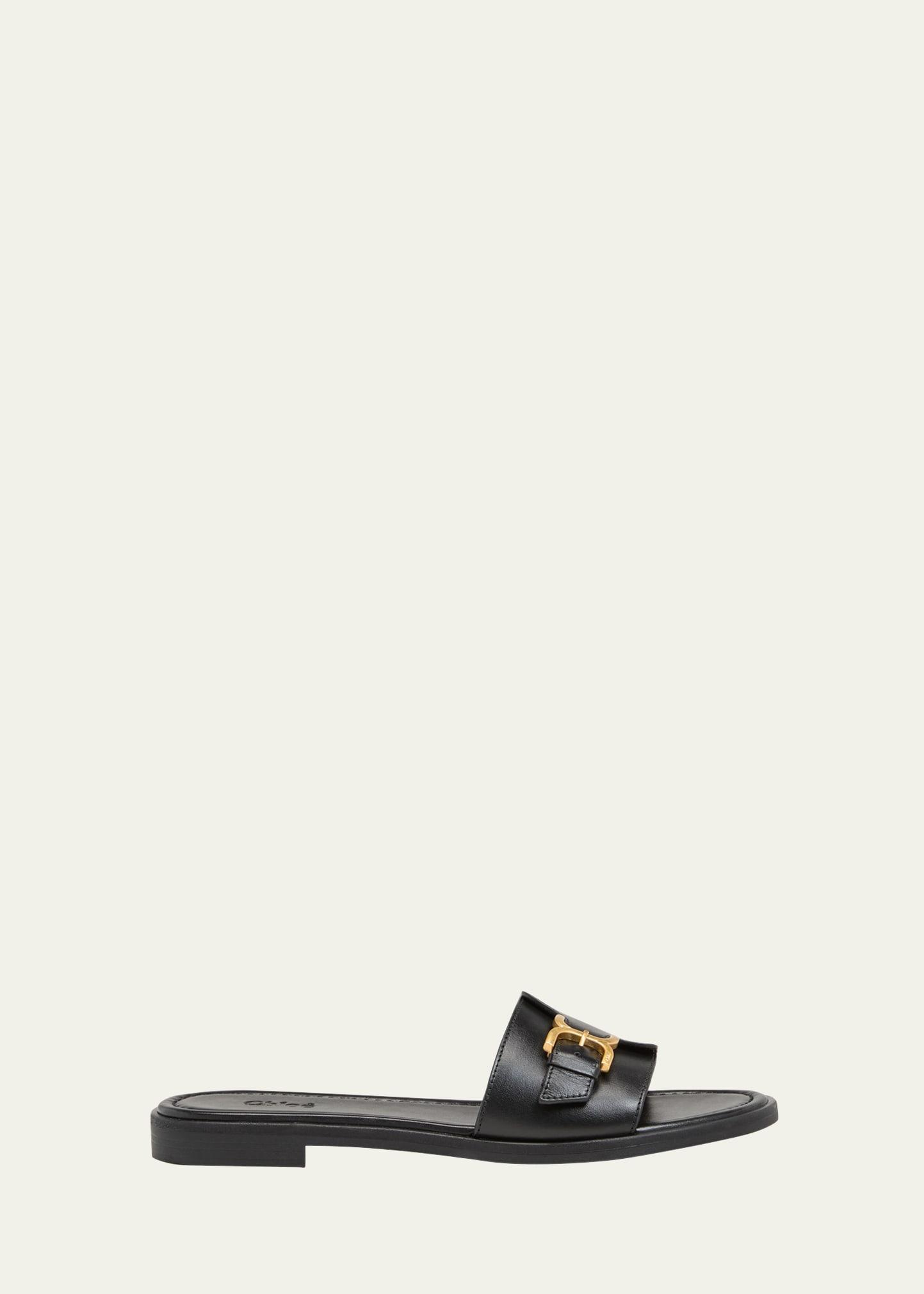 Safinanu Leather Flat Slide Sandals Product Image