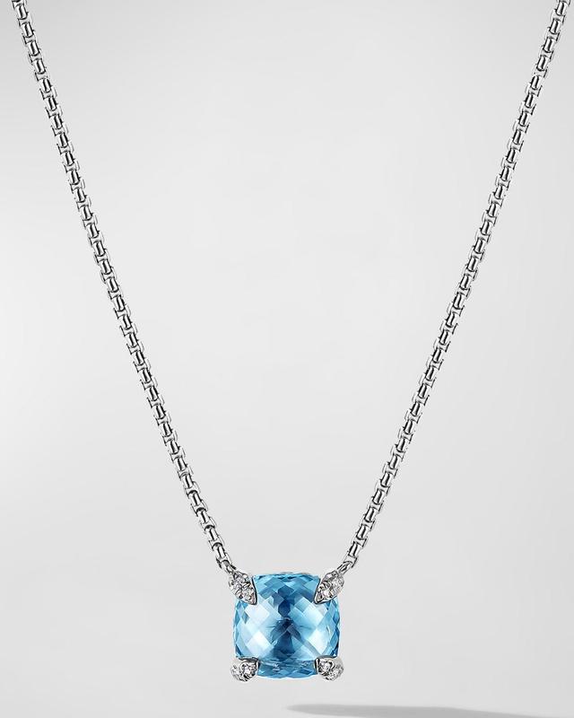 Womens Petite Chatelaine Pendant Necklace with Pave Diamonds Product Image