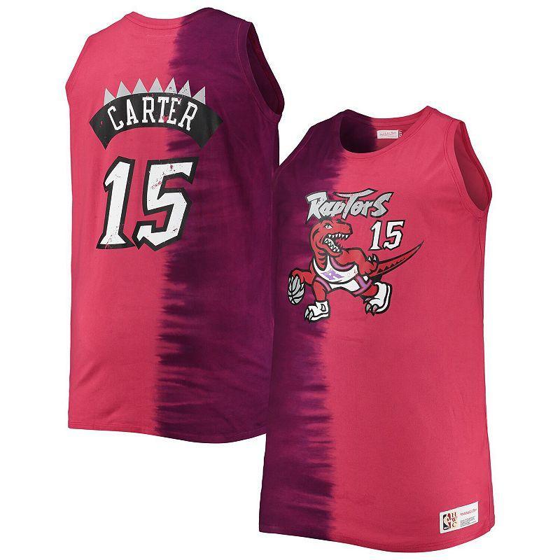 Mens Mitchell & Ness Vince Carter Purple/Red Toronto Raptors Big & Tall Profile Tie-Dye Player Tank Top Product Image