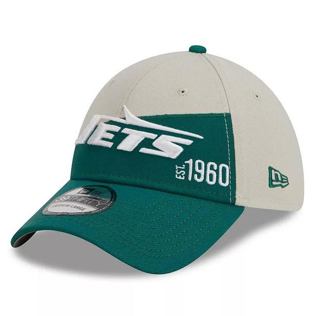 Mens New Era Cream/Kelly Green New York Jets 2023 Sideline Historic 39THIRTY Flex Hat Product Image