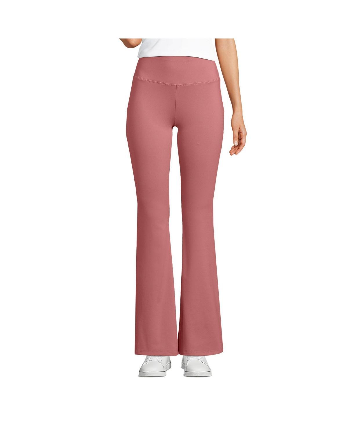 Womens Lands End Active High Impact High-Rise Slim Flare Pants Product Image