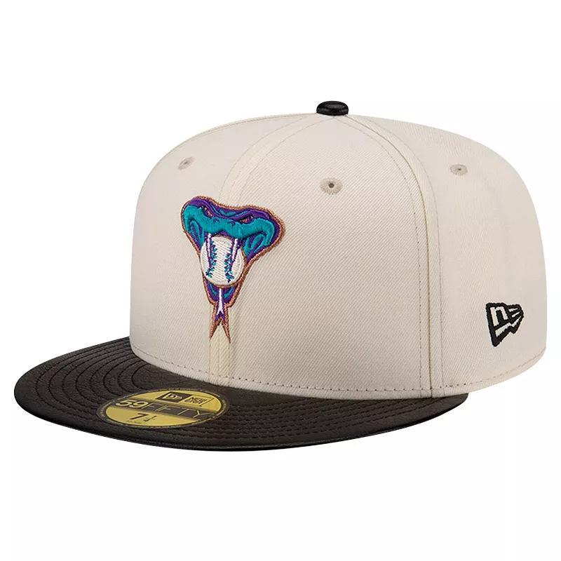 Mens New Era Cream/Royal Golden State Warriors Piping 2-Tone 59FIFTY Fitted Hat Product Image