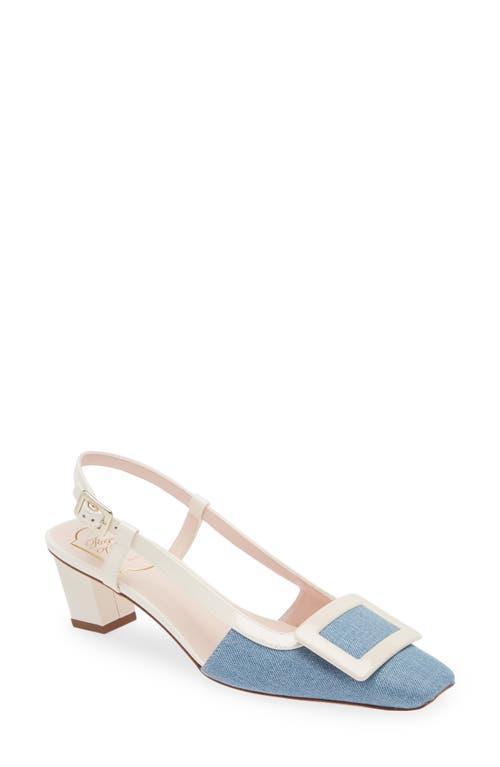 Womens Belle Vivier 45MM Denim Slingback Pumps Product Image