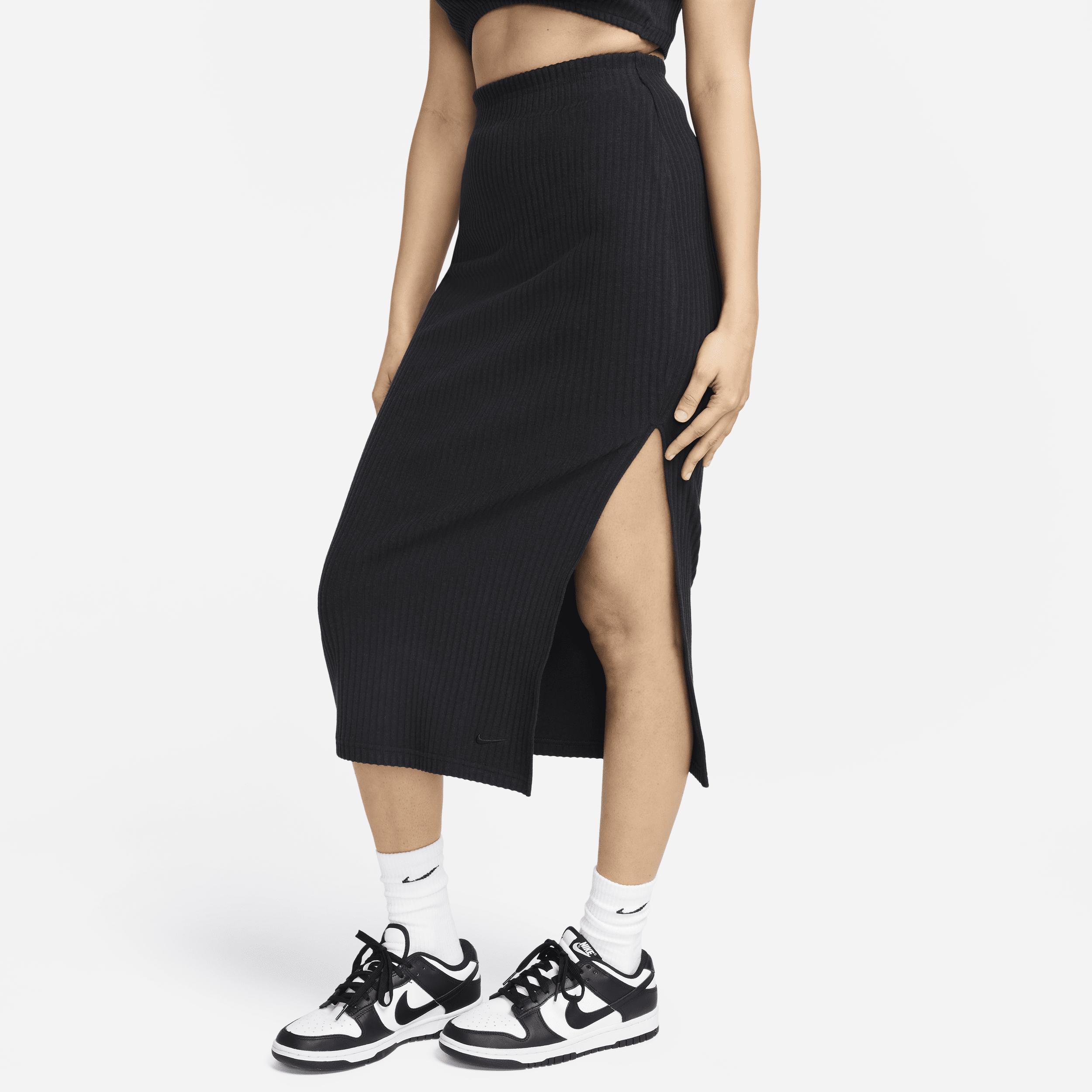 Nike Womens Nike Chill Knit Rib Skirt - Womens Black/Black product image