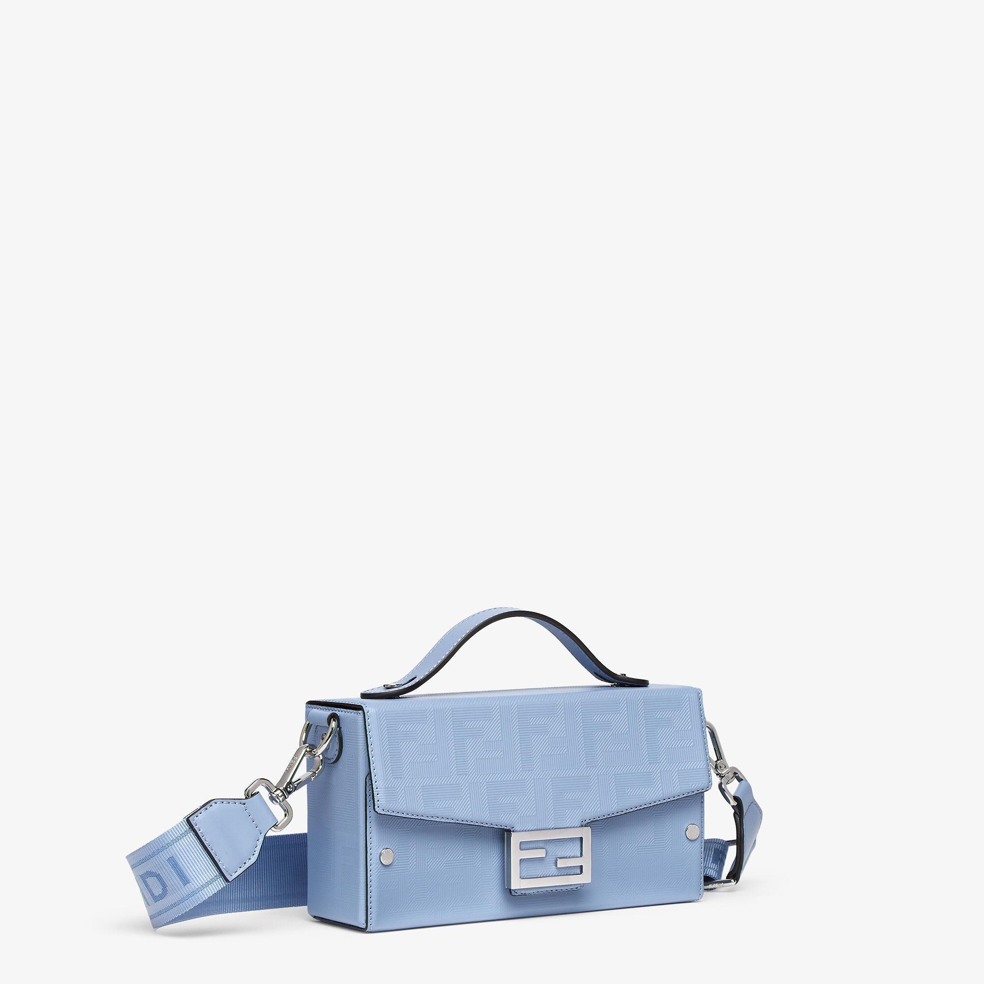 Soft Trunk BaguetteSky blue leather bag Product Image